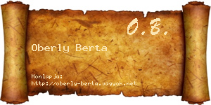 Oberly Berta névjegykártya